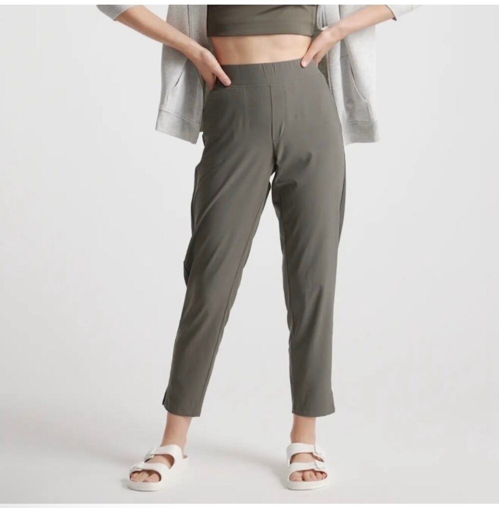 Quince Pants Womens Small Green Performance Tech Ankle Travel Work Comfort City